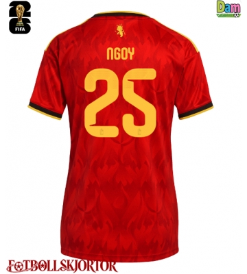 Belgien Nathan Ngoy #25 Hemmatröja Dam VM 2026 Kortärmad